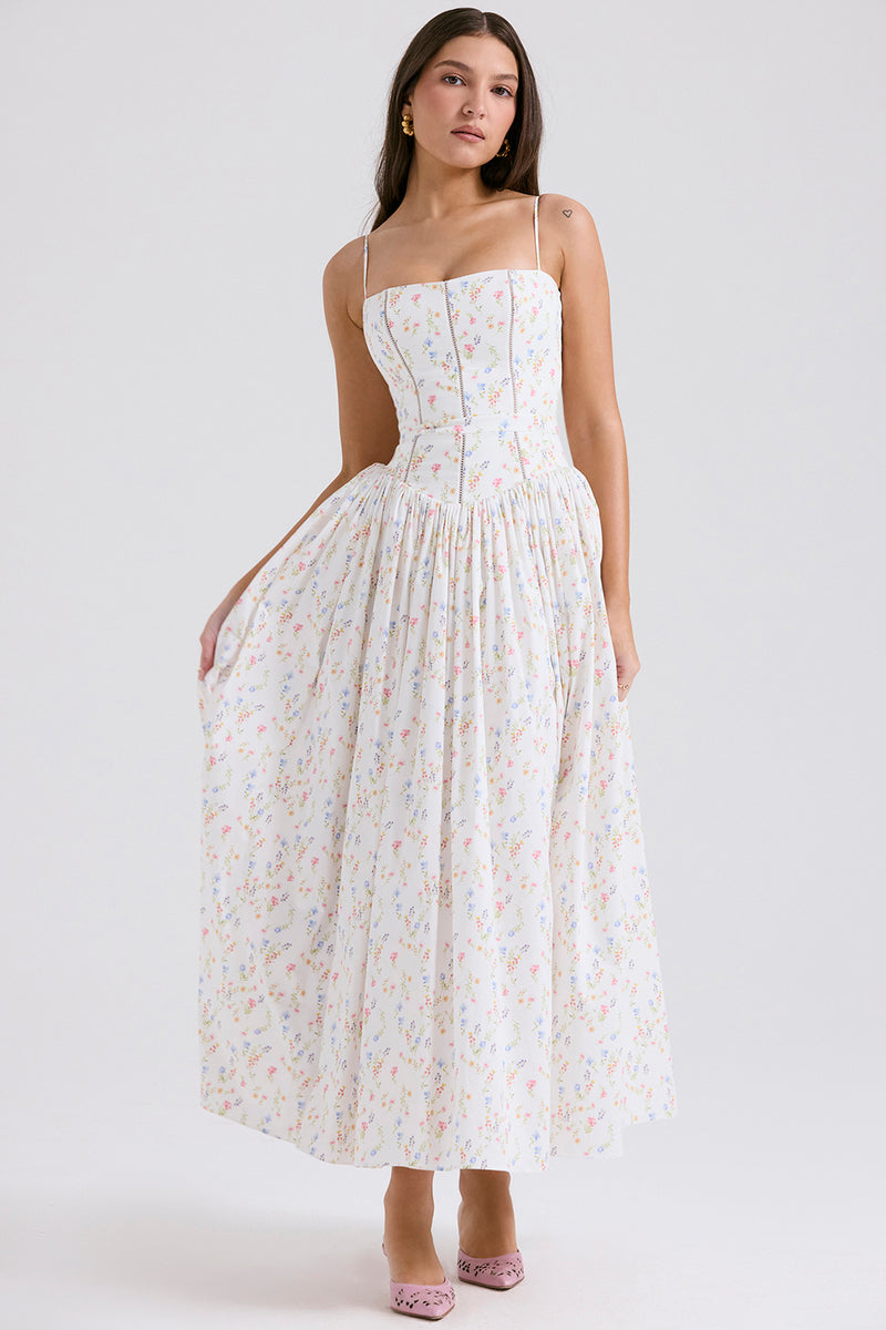 Sleeveless Square Collar Midi Dress
