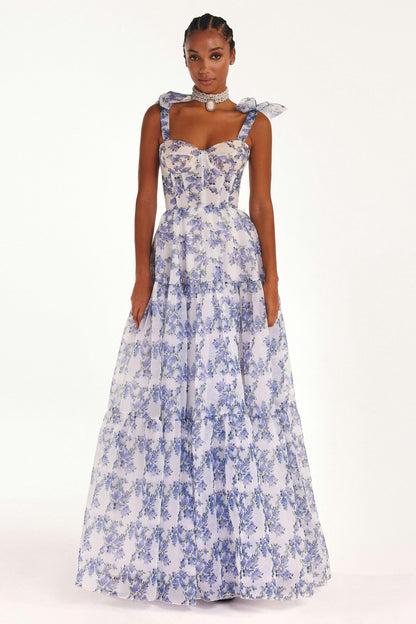 Sweetheart Neck Frill Maxi Dress