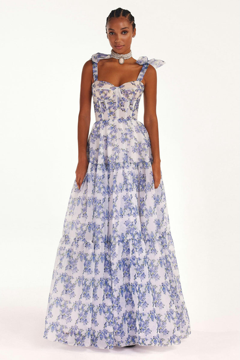 Sweetheart Neck Frill Maxi Dress