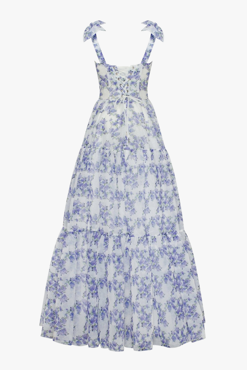 Sweetheart Neck Frill Maxi Dress