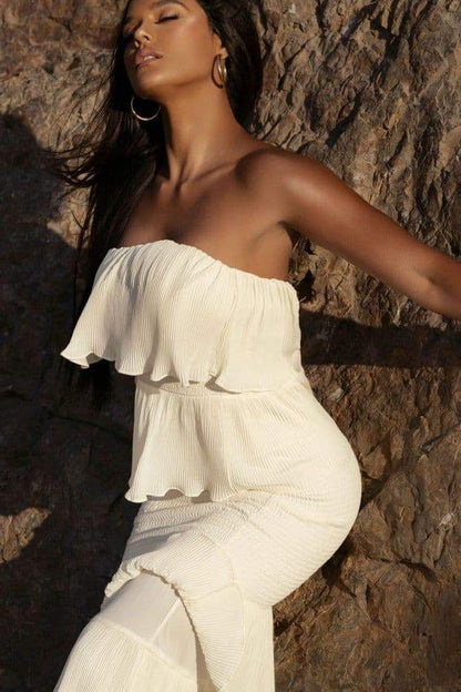 Smocking Sleeveless Midi Dress