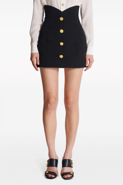 Metal Bottom High Waist Mini Skirt