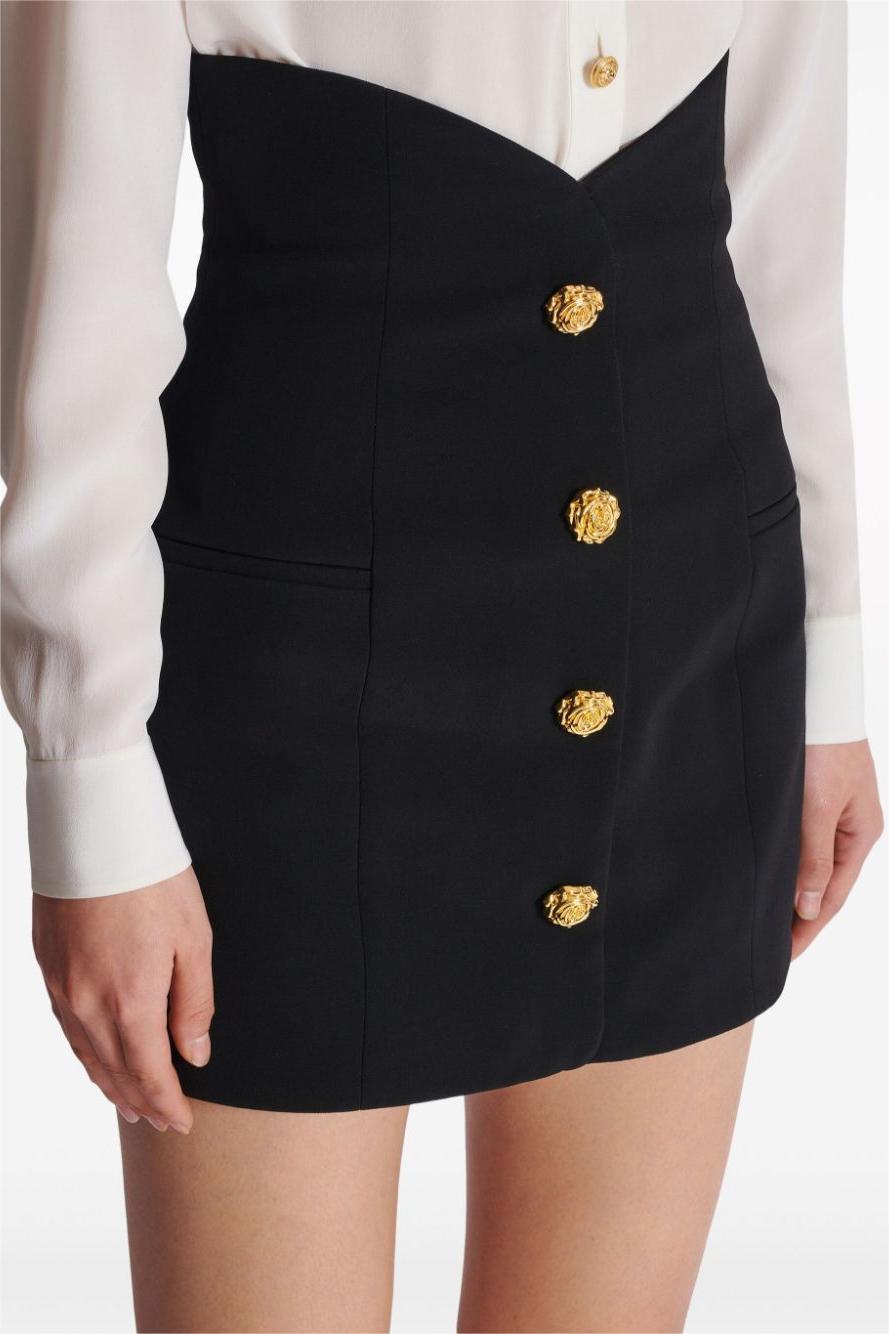 Metal Bottom High Waist Mini Skirt