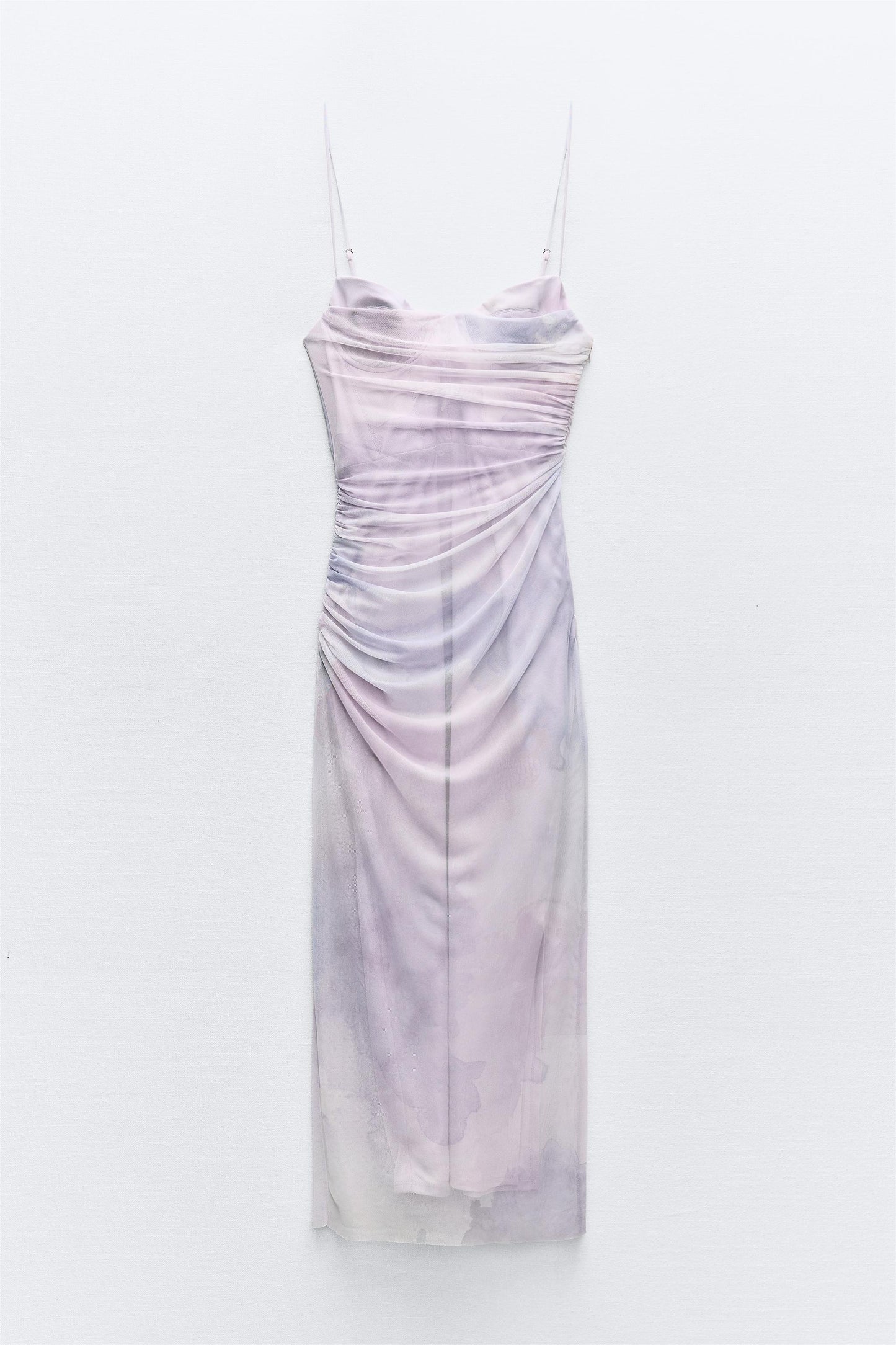 Mesh Sweetheart Neck Sleeveless Midi Dress