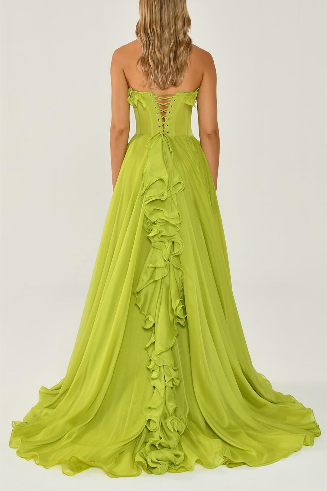 Frill Sweetheart Neck Sleeveless Maxi Dress
