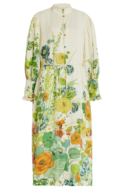 Lantern Sleeve Bottom Midi Dress