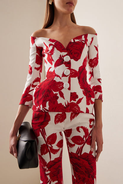 Off-shoulder Top & High Waist Pants Set