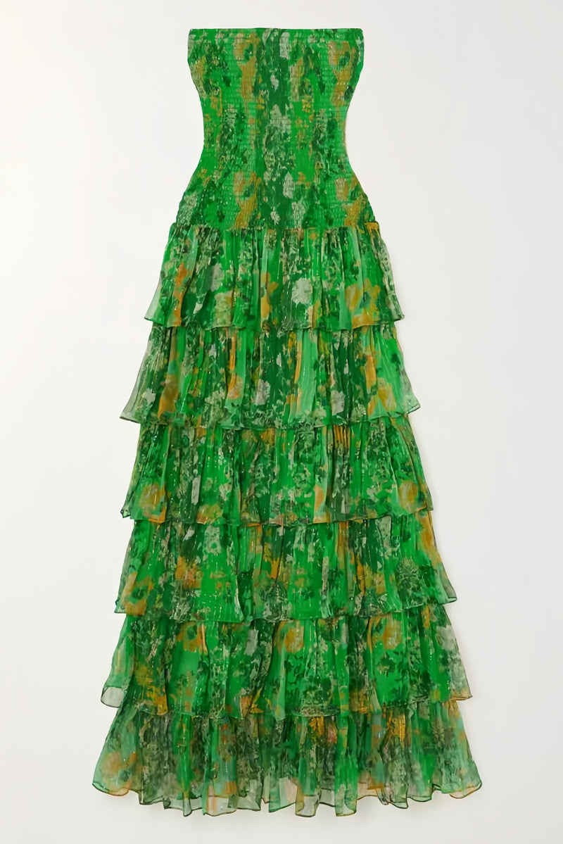 Brienne Strapless Tiered Maxi Dress