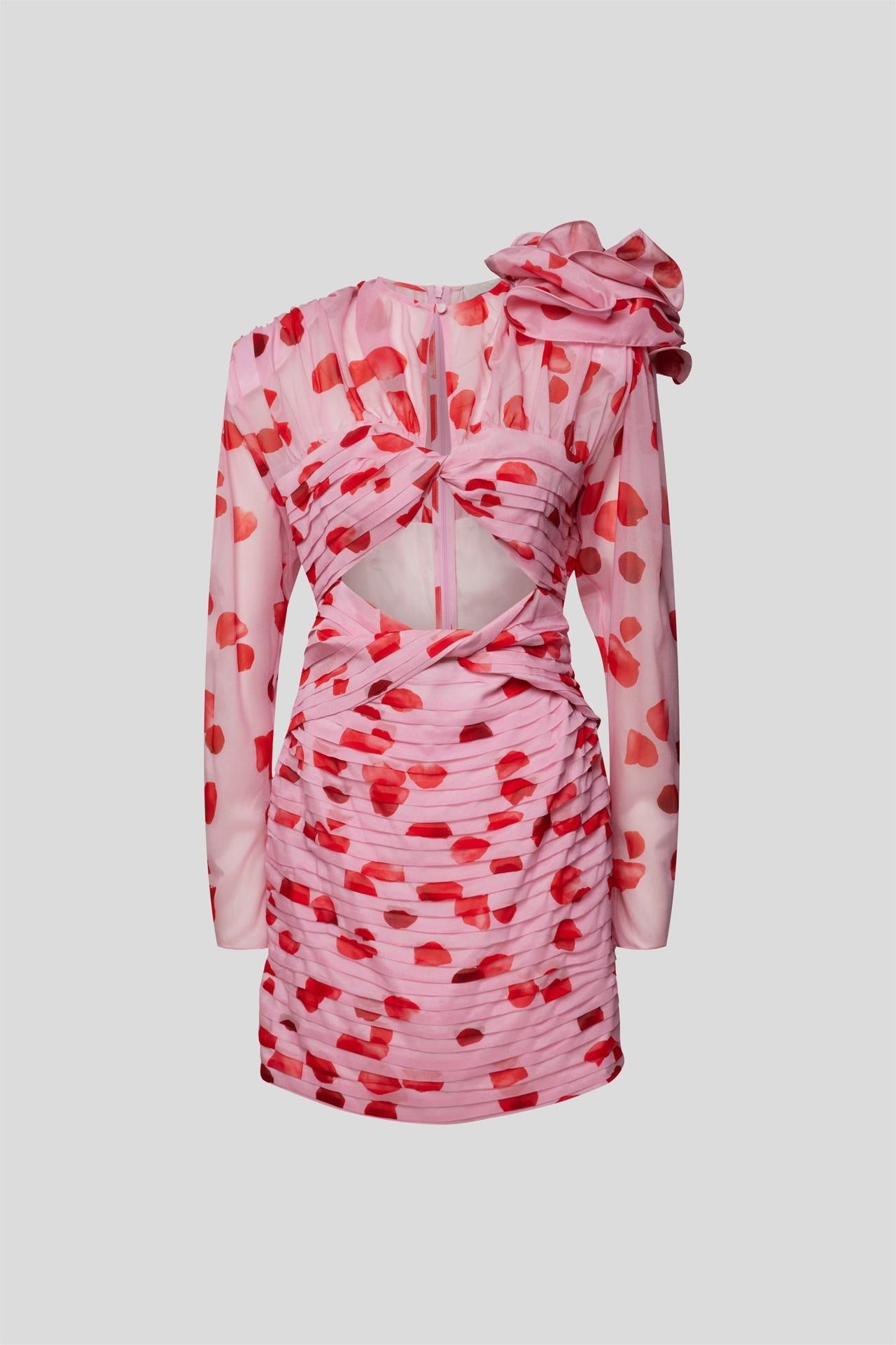 3d Pleat Cut-out Mini Dress