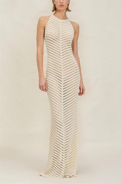 Knit Sleeve Split Midi Dress