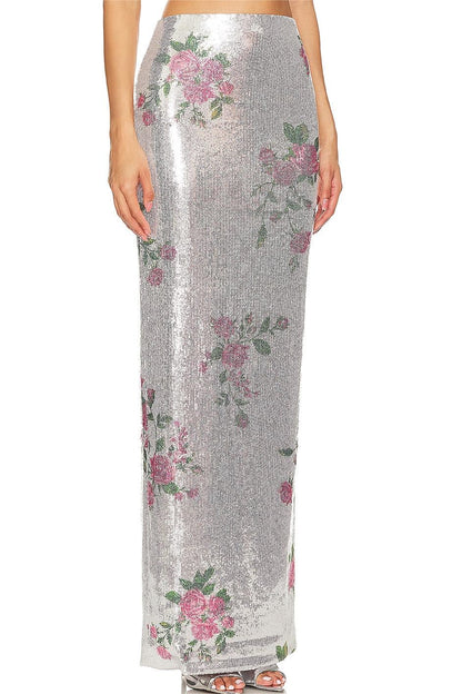 Sequin High Waist Midi Skirt