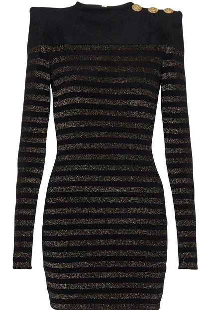 Jersey Stripe Long Sleeve Mini Dress