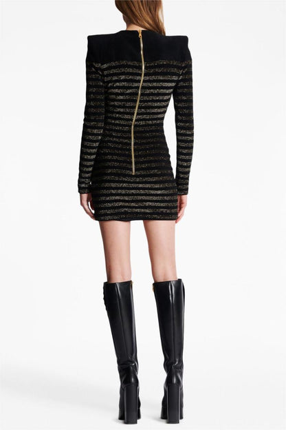 Jersey Stripe Long Sleeve Mini Dress