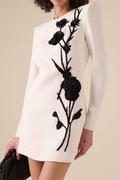 Nail Bead Embroidery Mini Dress