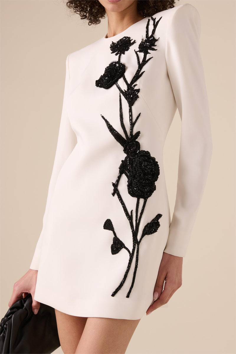 Nail Bead Embroidery Mini Dress