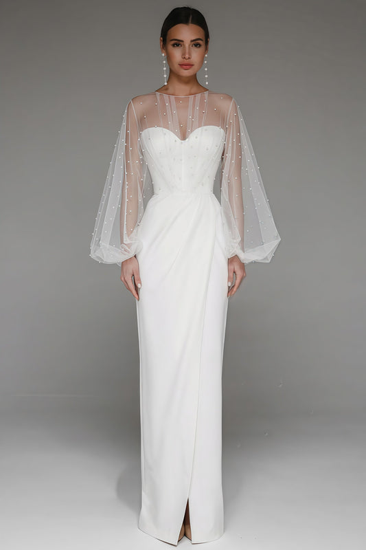 Kalia Sheath Pearl Maxi Dress-white