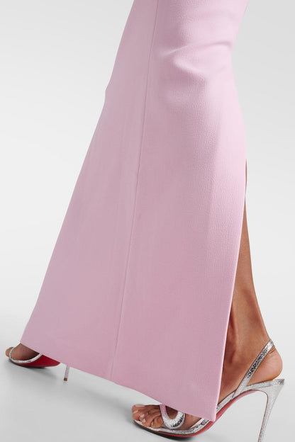 Nail Bead Embroidery Strapless Midi Dress