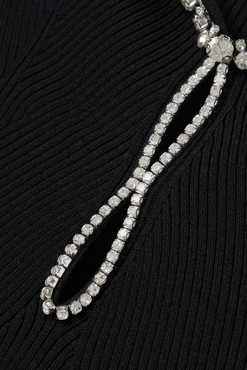 Knit Rhinestone Mini Dress
