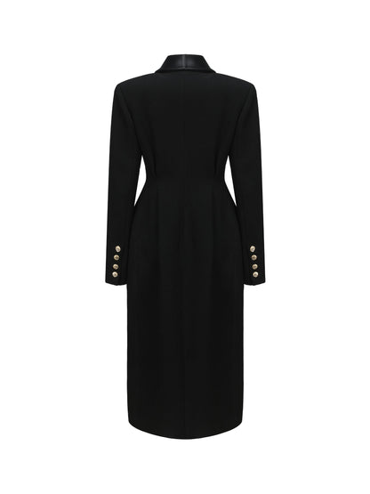 Metal Button Long Sleeve Coat