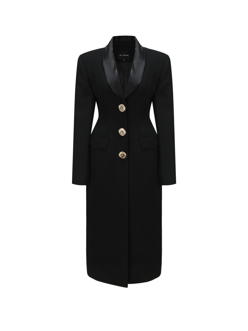 Metal Button Long Sleeve Coat