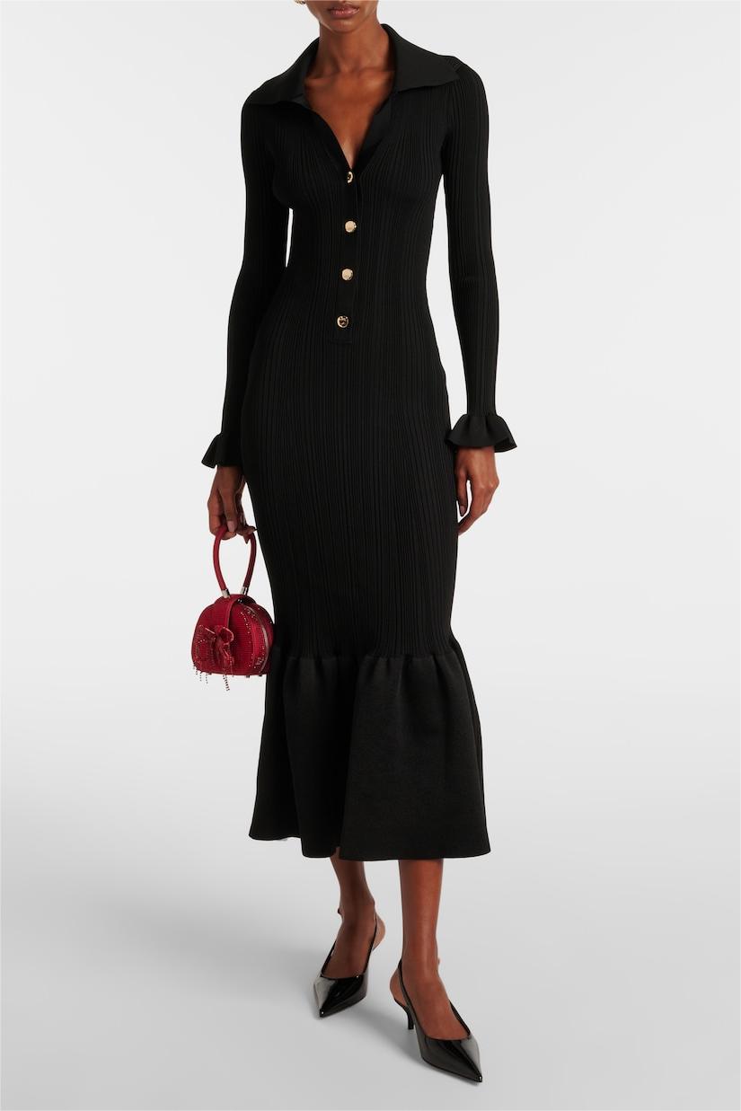 Jersey Button Mermaid Midi Dress