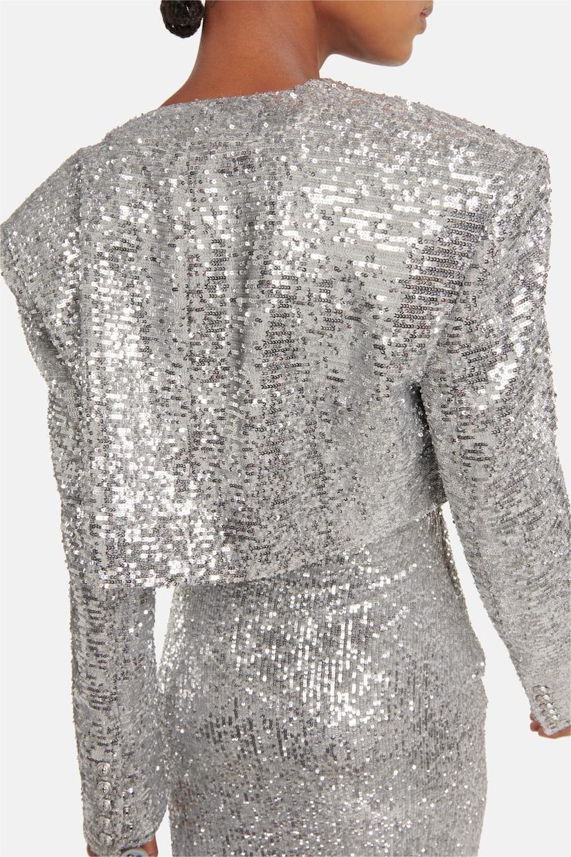 Sequin Sleeveless Midi Dress �?sequin Long Sleeve Blazer Set