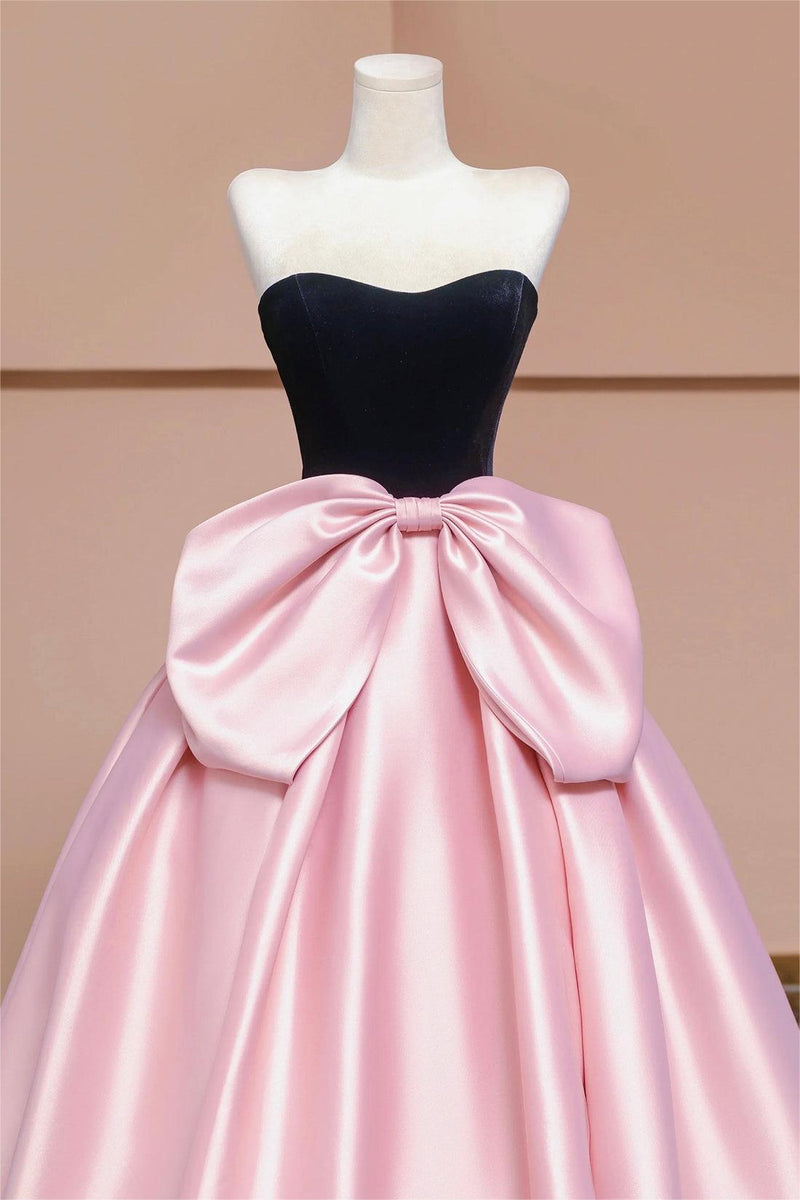 Velvet Bow Sleeveless Midi Dress With Gloves