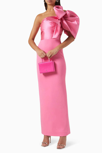 Satin Bow Sleeveless Midi Dress