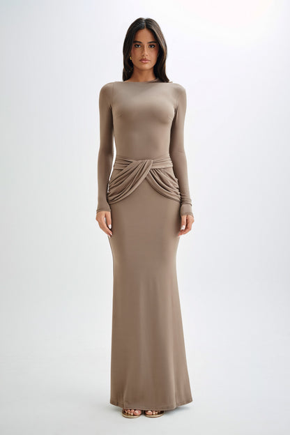 Jersey Knotted Midi Dress