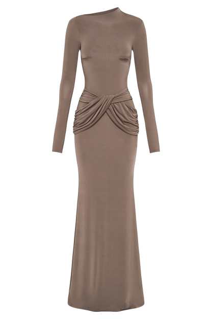 Jersey Knotted Midi Dress