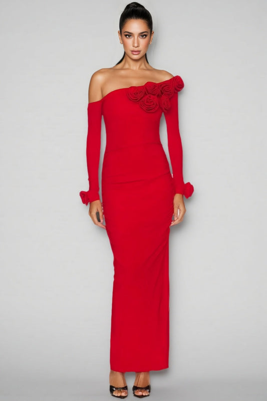 Isla 3d Pleated Maxi Dress