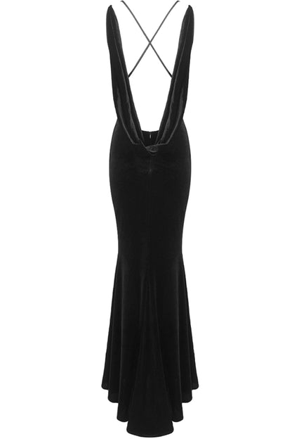 3d Velvet Sleeveless Maxi Dress