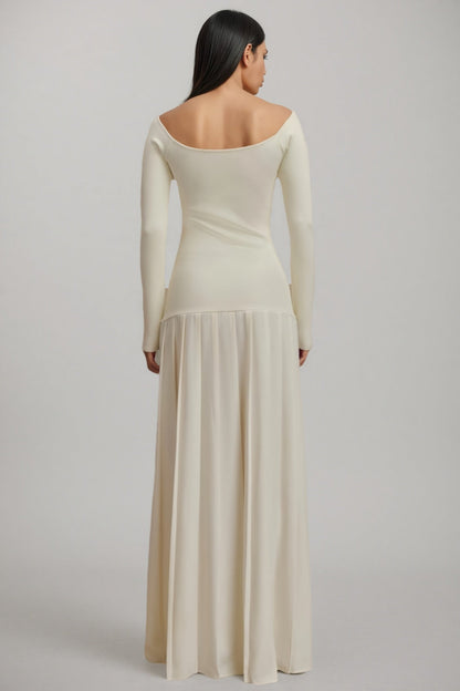 Kiva Pure Apricot Pleated Maxi Dress