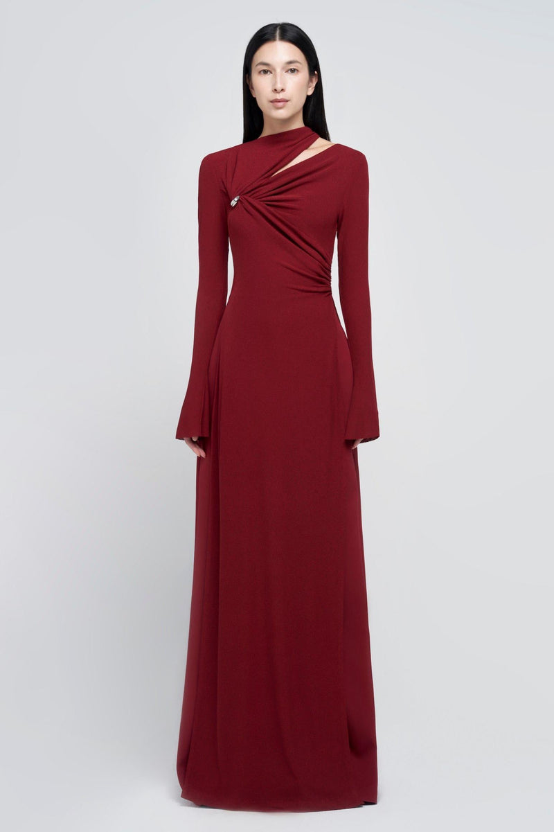 Cut-out Long Sleeve Maxi Dress