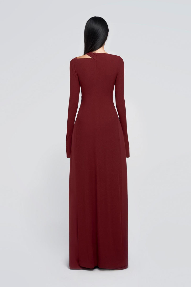Cut-out Long Sleeve Maxi Dress