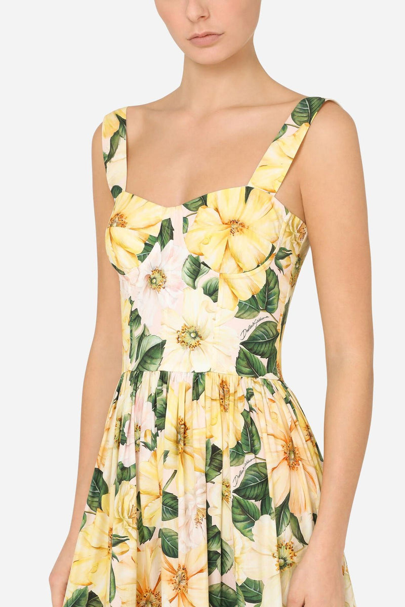 Sleeveless Sweetheart Neck Midi Dress