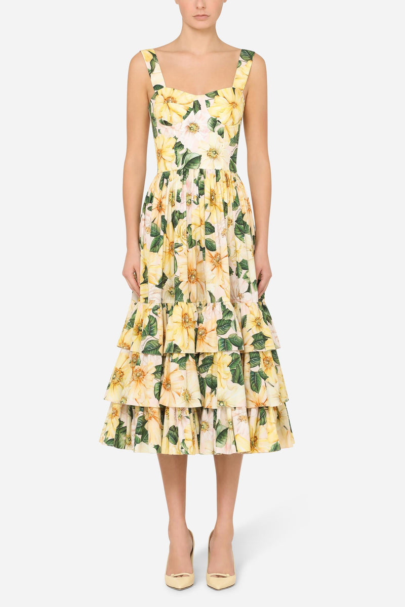Sleeveless Sweetheart Neck Midi Dress