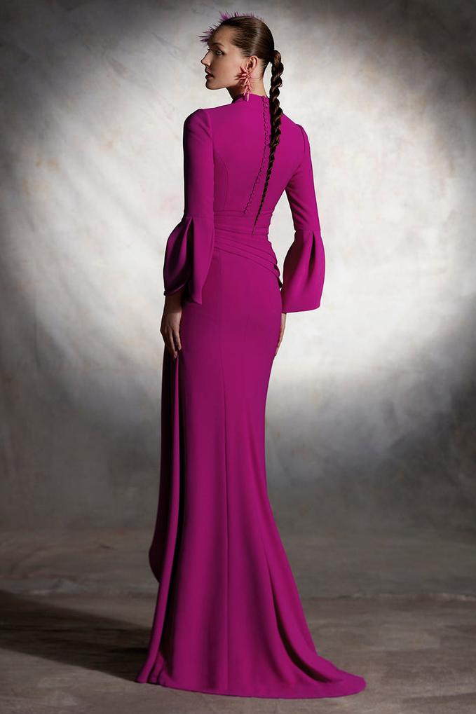Pleated Split Midi Dress