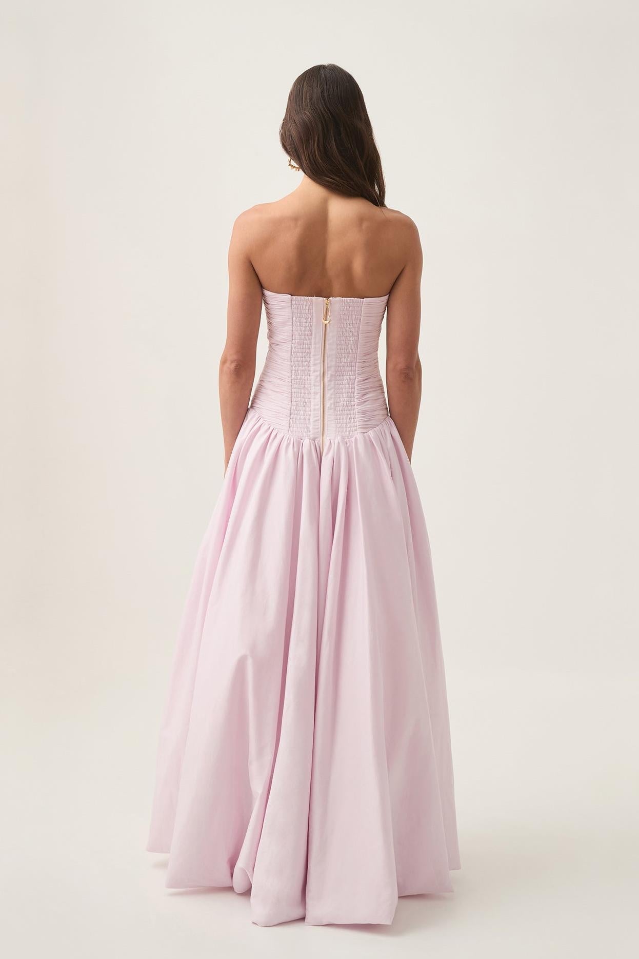 Off-shoulder Pleat Split Maxi Dress