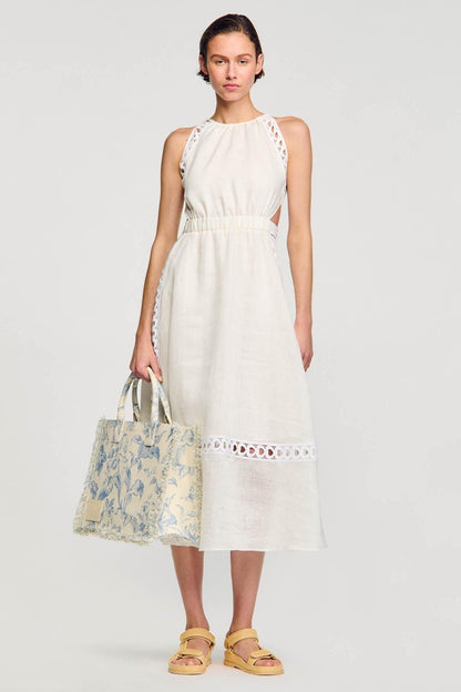 Heart Shape Lace Halter Neck Midi Dress