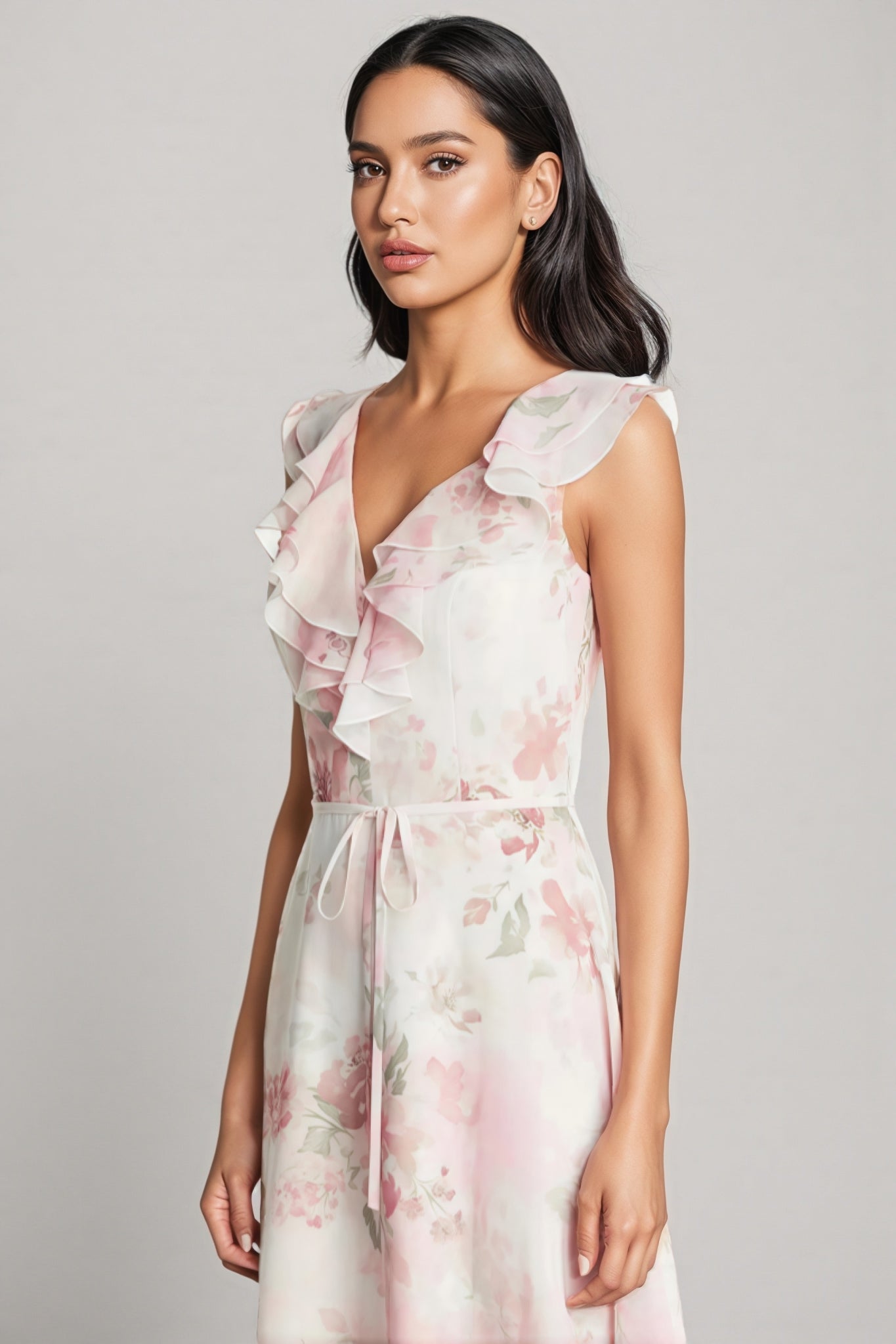 Yuna Frill Sleeveless Maxi Dress