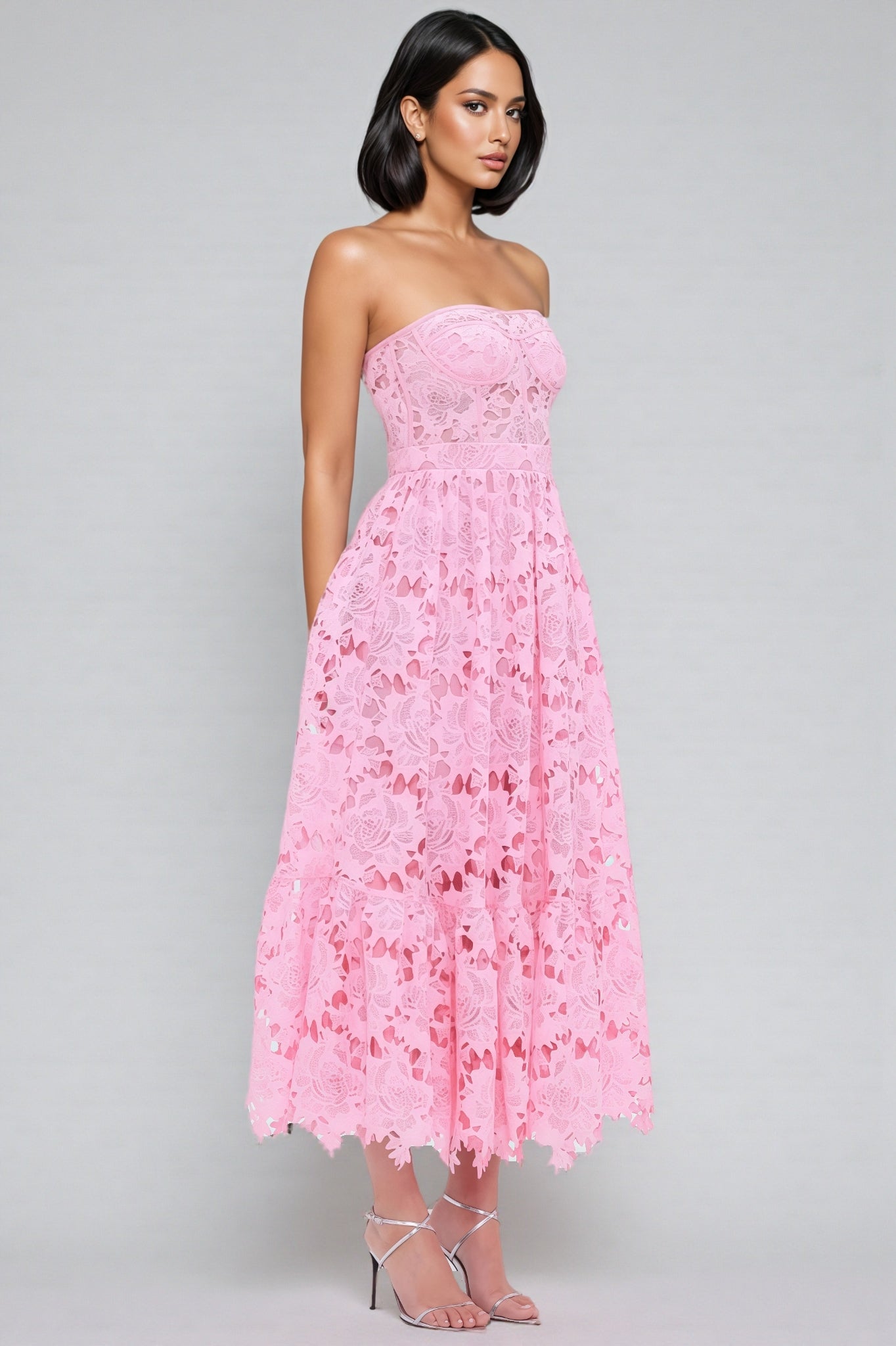 Darcy Lace Sleeveless Midi Dress
