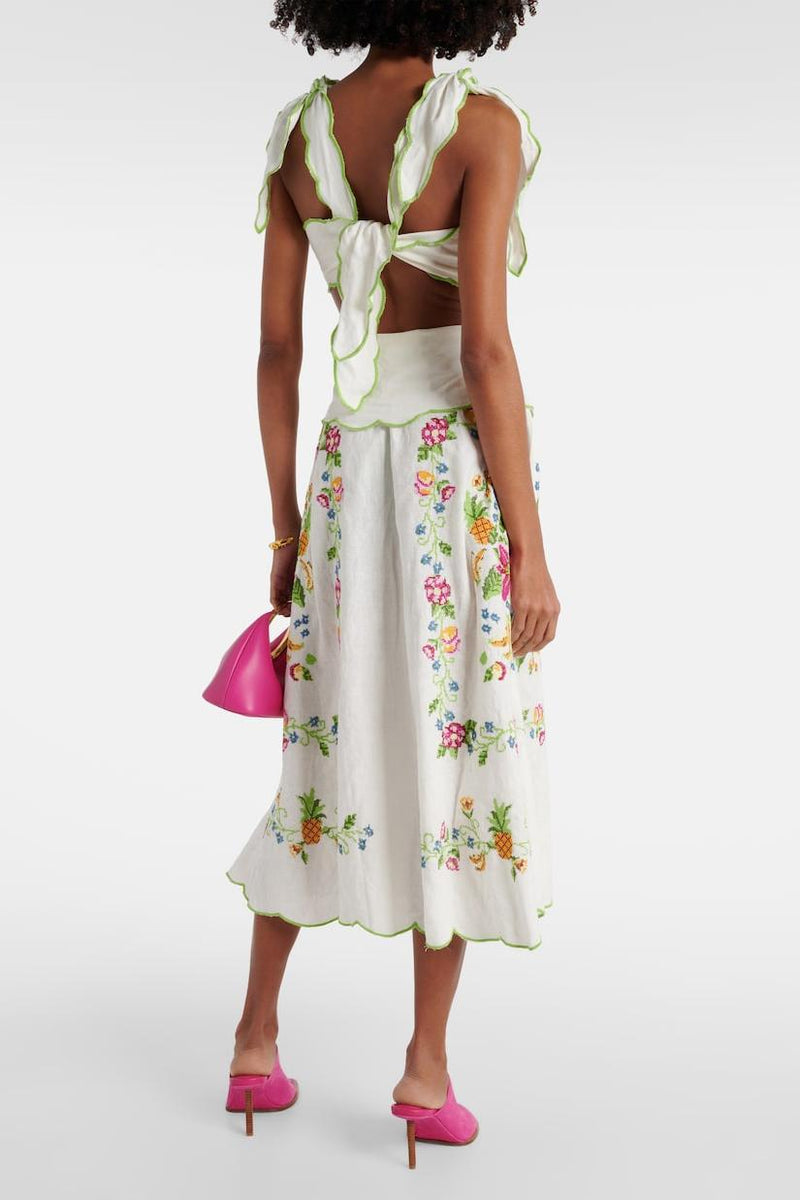 Cut-out Lace Up Midi Dress