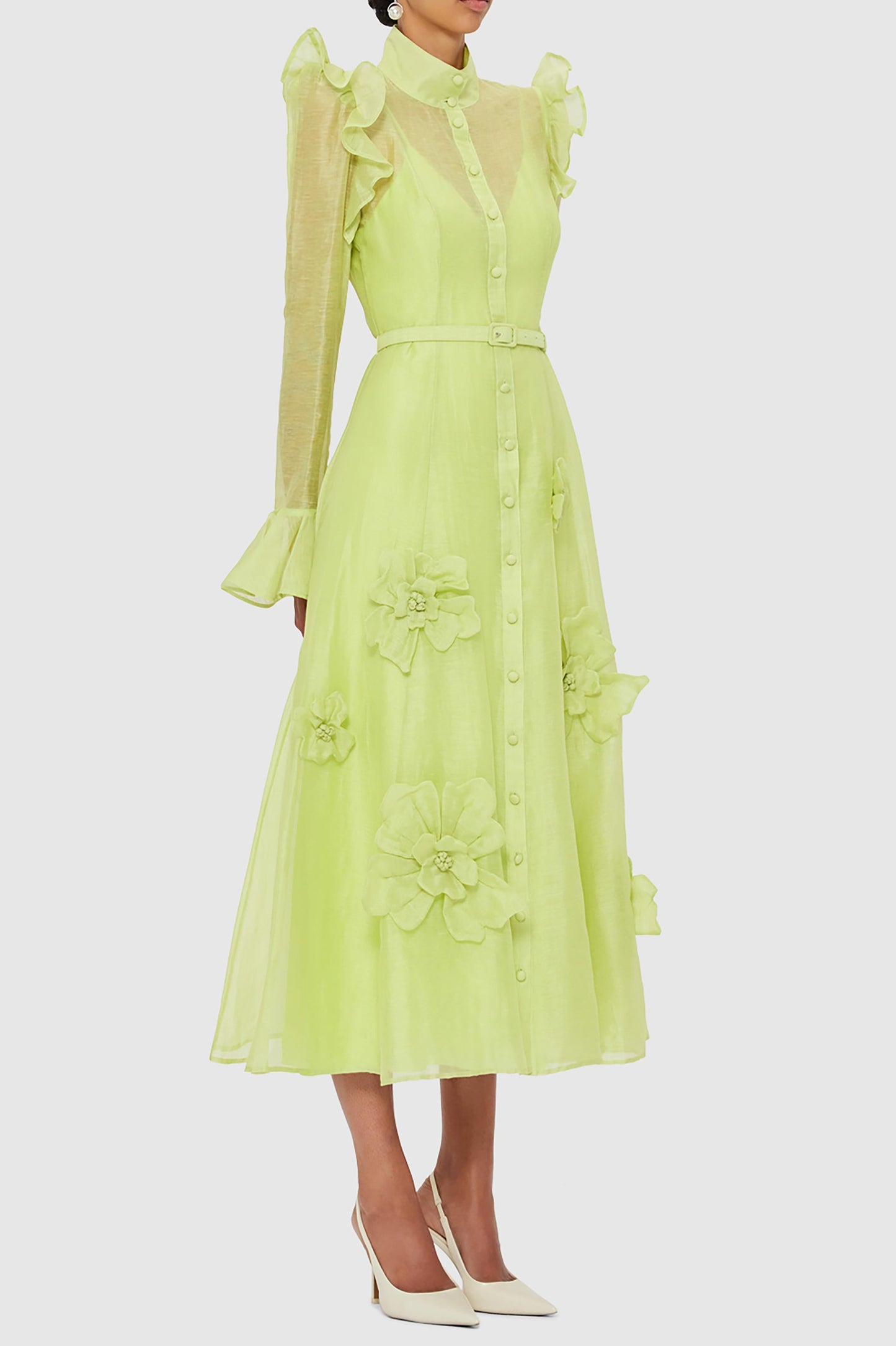 3d Frill Midi Dress