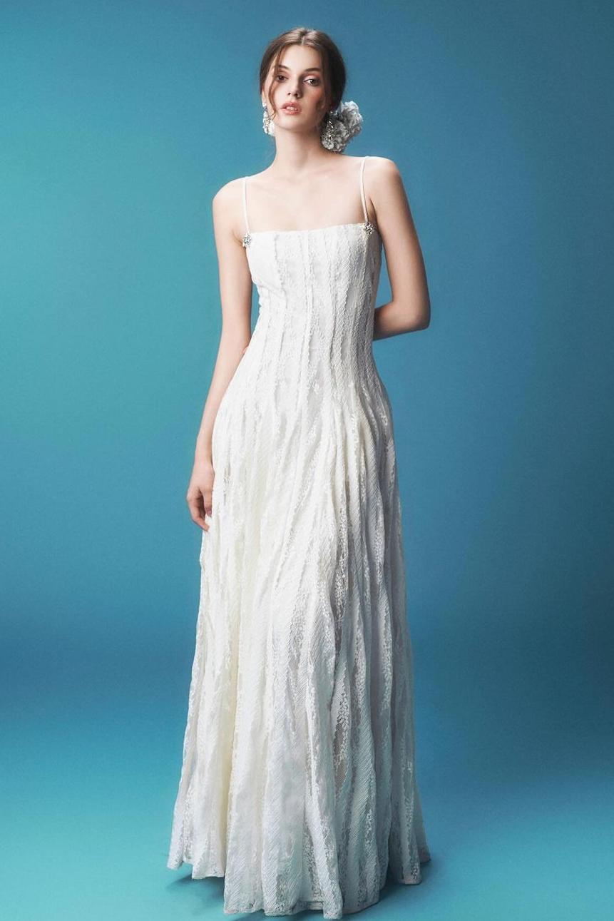 Lace Rhinestone Midi Dress