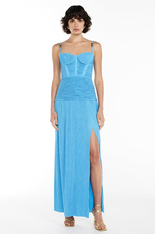 Pleated Sleeveless Maxi Dress