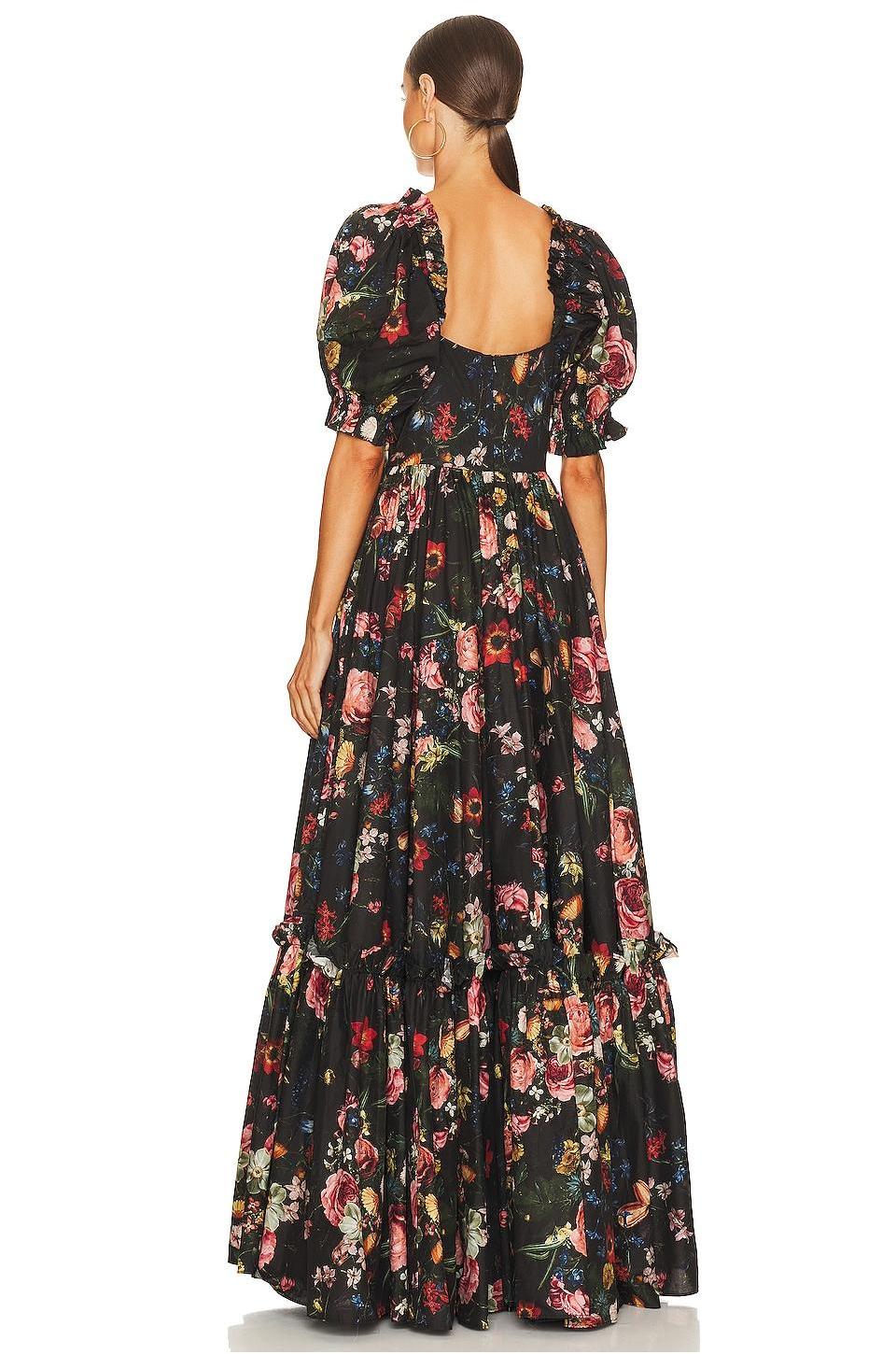 Puff Sleeve Sweetheart Neck Maxi Dress
