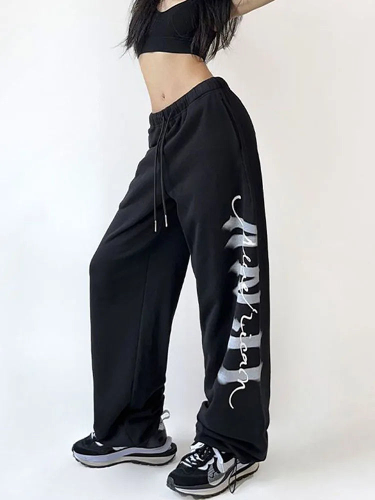 Hip Hop Joggers Y2k Letter Print Sweatpants