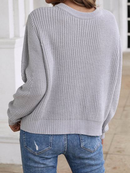 | Front and Back Wearable Knit Cardigan - Grey