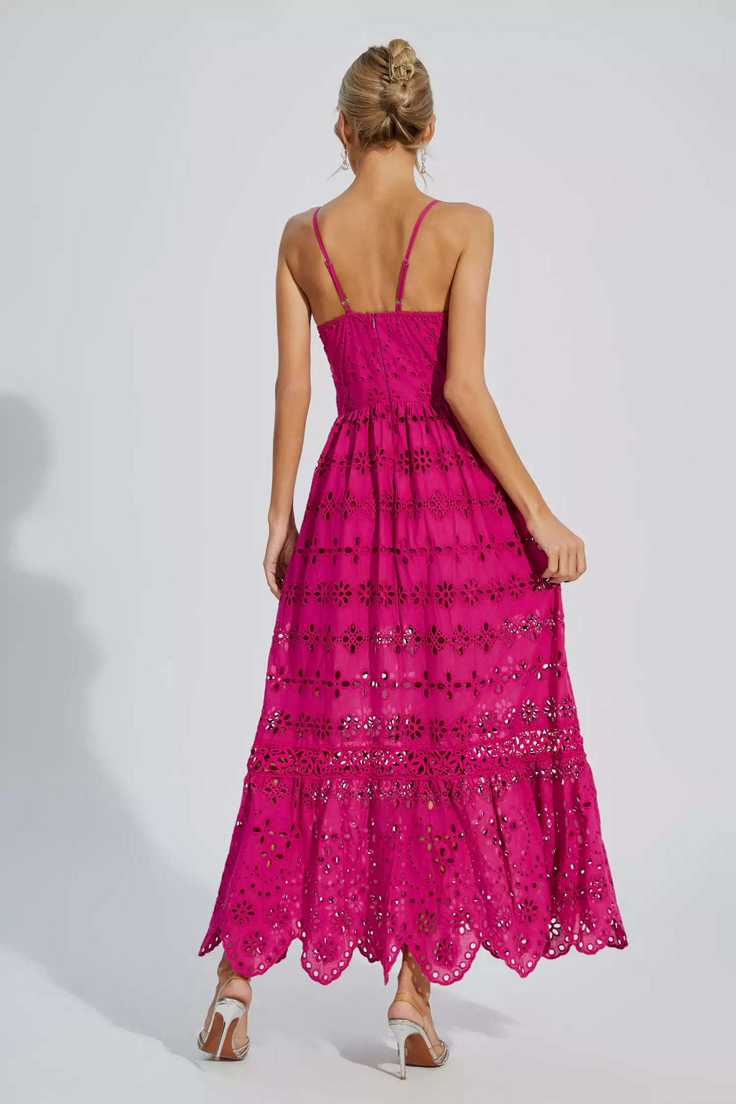 Jaylah Rose Red Lace Slip Maxi Dress